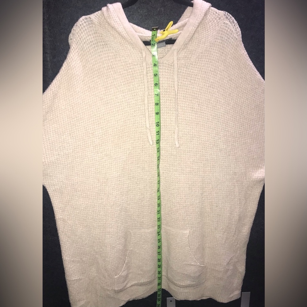 Natural Reflections XL Heather Waffle Oatmeal Long Sleeve Kangaroo Pocket Hooded - Picture 8 of 9